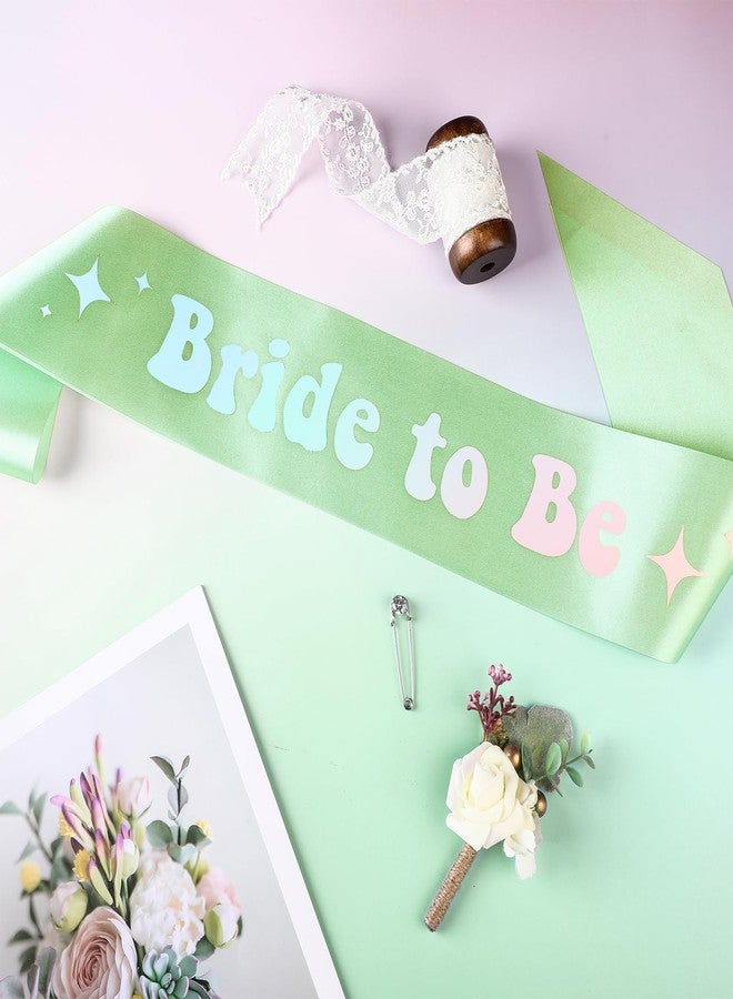 FineCheer Bride to Be Iridescent Sash Disco Themed Bachelorette Party Accessories Margs and Matrimony Margarita Martini Bridal Decorations Bachelorette Sash for Bridal Shower Party Packs Decorations - Image 2